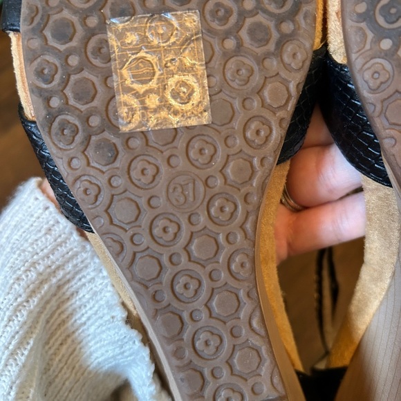 Patrizia Rho Black Rhinestone Wedge Sandals Size 37/6.5-7 - Picture 6 of 7